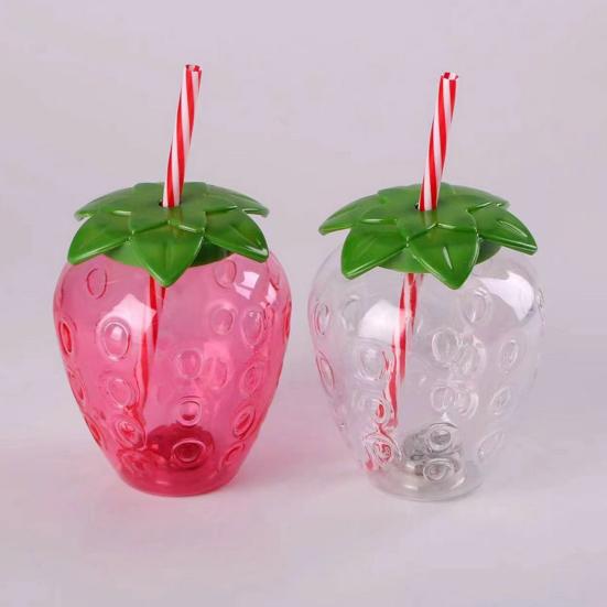 Пластиковый стакан с крышкой и трубочкой в виде ананаса 500 мл Клубничный Кофе со льдом Винная Кружка для чая Фруктовидный стакан-термос для вечеринки Свадьбы Дня рождения