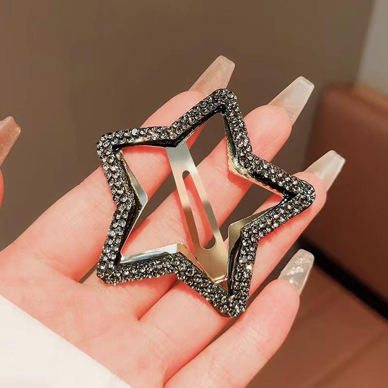 Starry Five-Pointed Star Hairpin for Women, Elegant Light Luxury Side Bangs Hair Clip.