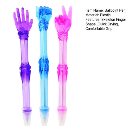 3 шт./компл. шариковая ручка со скелетонизированным пальцем, быстросохнущая, удобная ручка для студентов, детская ручка для письма, канцелярские принадлежности, школьные принадлежности