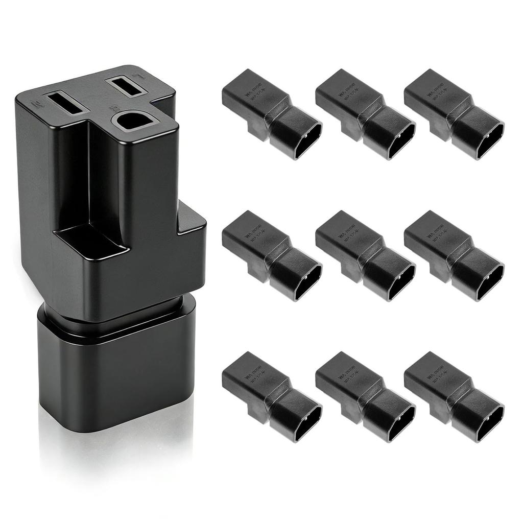 Strong IEC320 C14 to NEMA 5 15R Electrical Adapters Tool Easy Installation for Power Distribution Unit & Computer Racks