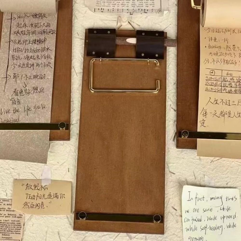 Refillable Kraft Paper Roll Vintage Clipboard DIY Crafts Hanging Writing Pad for Notes