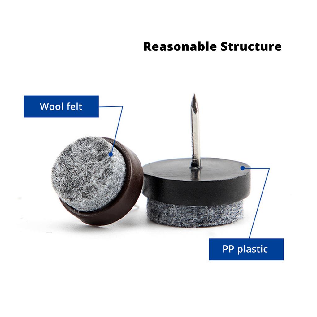 Упаковка из 50 прочных войлочных мебельных накладок с гвоздями для защиты пола и предотвращения царапин, диаметр 22 мм
