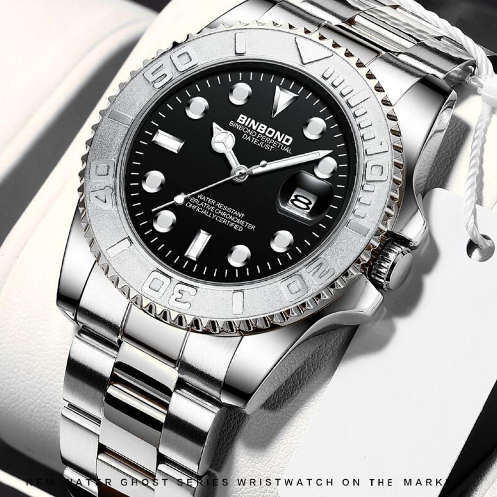 Men's Sports Quartz Watches Stainless Steel Waterproof Luxury Men Wristwatch Calendar Luminous Reloj Hombre