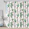 Водонепроницаемая и устойчивая к плесени шторка для душа с цифровой печатью кактусов, шторка-перегородка для ванной комнаты, не требующая пробивки