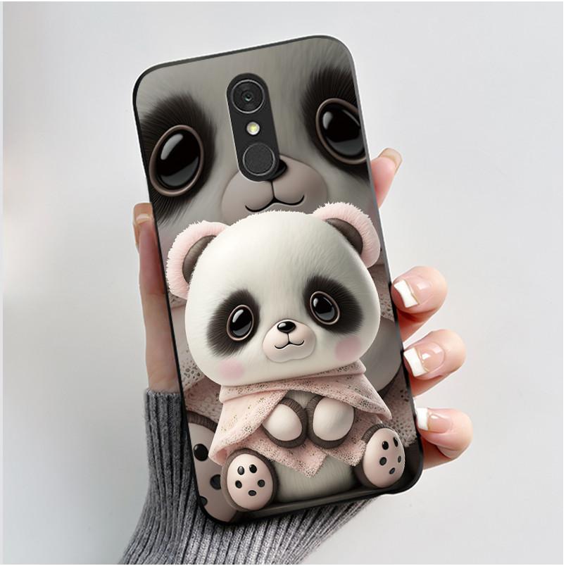 For LG Q7 Plus Q7+ Q7a Phone Case Luxury Cute Love Rabbit Funny Soft Silicone Black TPU Protective Cover For LG q7 LM-Q610 Case