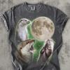 Футболка Three Otters Moon Comfort Colors®, винтажный стиль 90-х, ретро-футболка с забавной графикой животного, футболка для любителей выдр-мемов, причудливые подарки