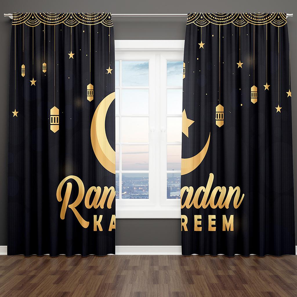 2 шт. золотые светлые роскошные темно-красные шторы на окна Рамадан Карим для детей, спальни, гостиной, ванной комнаты, кухни, двери, домашнего декора