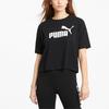 Puma Essential Logo Printed Casual Breathable Round Neck Short Sleeve T-Shirt Women Tops Black 845922-01