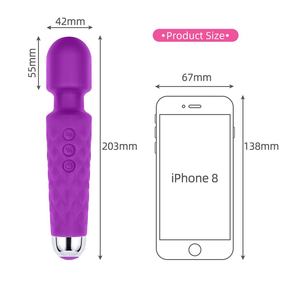 20 Mode Powerful USB Rechargeable Vibrator Electric Body Massage Magic Wand Massager Dildo Vibrators Sex Toy For Women Wife Clit