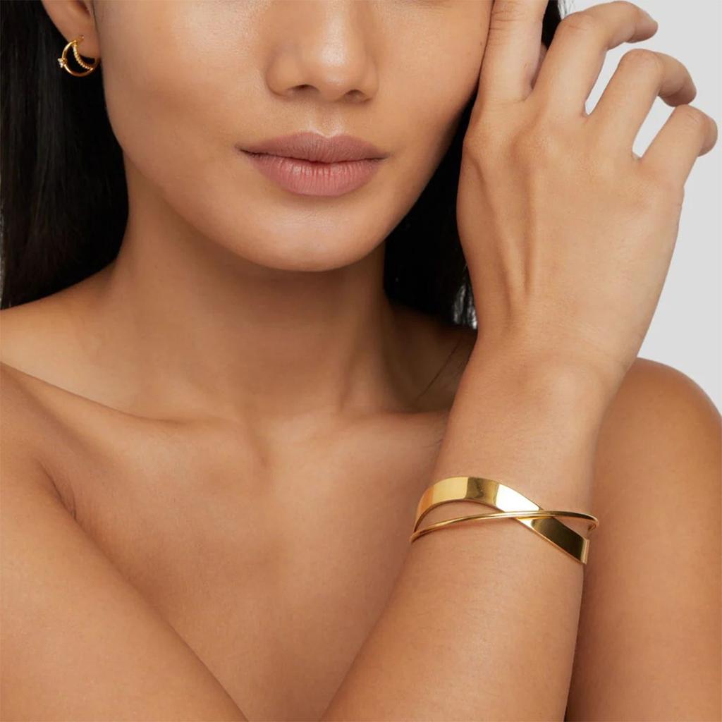 Yori Минималистичный Нержавеющая Сталь Металл Неправильной Формы 18K Золотое PVD Браслет Манжета Отличительные Украшения Оптом 2025