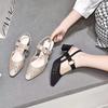 Hot Selling Fashion Summer Woman Sandal Temperament  Edition Simple Mesh One Line Buckle with Pointed Head High Heels for Women