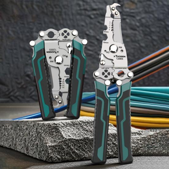 Складной инструмент для зачистки проводов с нескользящей ручкой Эргономичный дизайн Высокопрочные многофункциональные кусачки для кабеля Клещи для зачистки проводов