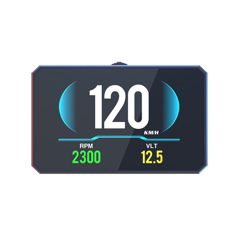 P16 Автомобильный HUD OBD2 ЖК-дисплей Head Up Display Спидометр км/ч, миль/ч Тахометр Температура ОЖ Расход топлива Давление Турбины