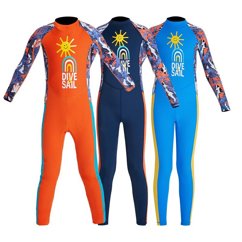 Kids UV Protection Rash Guard Swimsuit Long Sleeve Full Body Dive Surf Suit Boys 2-12 Years