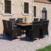 Day and Night - Day and Night Garden Dining Set 9 Pieces PE Rattan and Black Acacia Wood