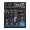 Portable Mini Mixer 4-Channel Audio DJ Console Sound Card with USB and 48V Phantom Power for PC Recording Webcast Party - Depusheng M4, Black