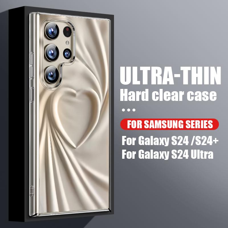 Прозрачный чехол для телефона с рисунком мультяшных сердечек для Samsung Galaxy S26 S25 S24 S23 Ultra S22 Plus S25 FE A56 A36 A26 A55 A54 A15