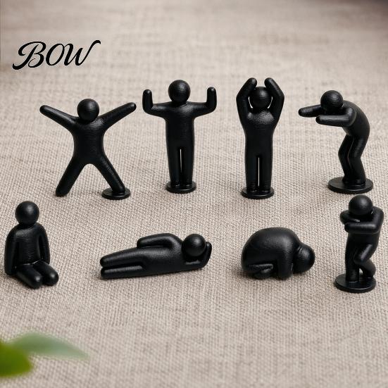 PLA Desk Decorations 8Pcs Mini Sports Figurines, Minimalist Abstract Human Statues with Multi-Poses, Durable 3D Printed Figures Stress