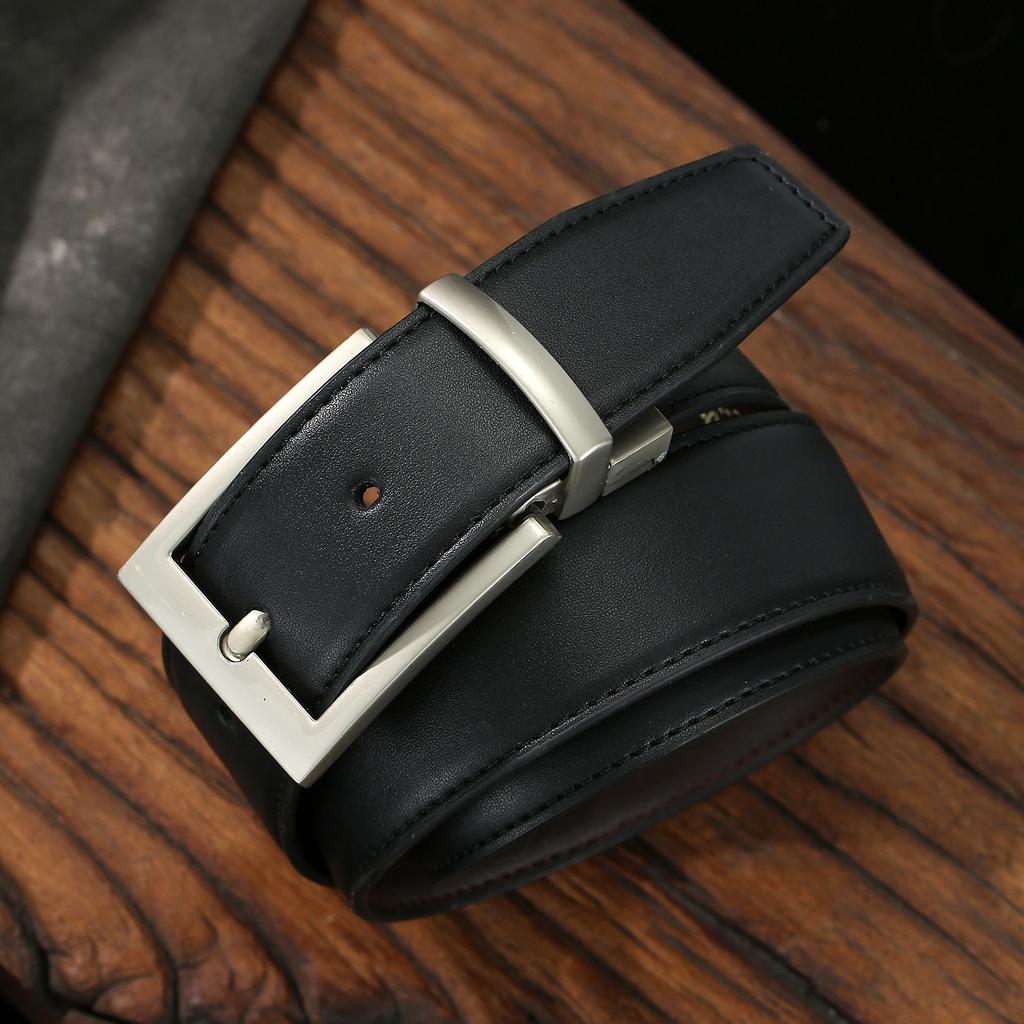 Мужской ремень Pu Rotary Buckle Двусторонний ремень Премиум ремень Детские повседневные брюки с пряжкой