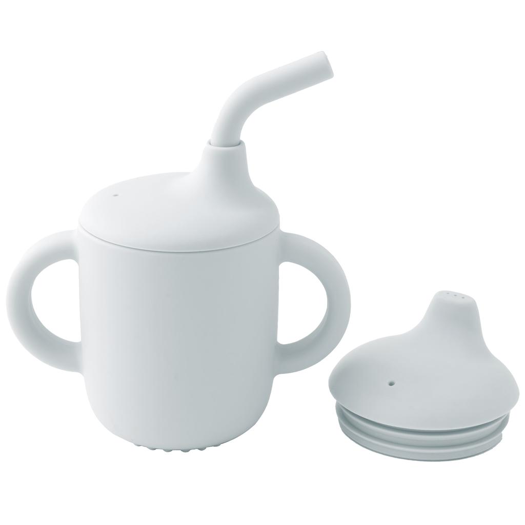 Color Kids 1PCS Silicone Straw Cup With Two Lids BPA Free Leakproof Portable Snack Container Drinking Cup Feeding Essentials