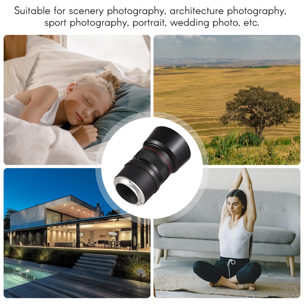 Andoer Средний телеобъектив 85 мм F1,8, полнокадровый портретный объектив с большой диафрагмой, ручная фокусировка