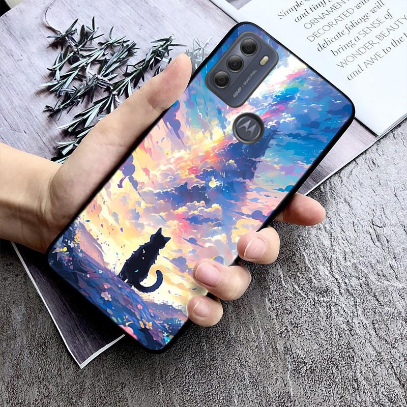 Чехол для телефона с милым котом для Moto G84 G22 G32 G42 G52 G62 G53 G72 G60 G60S G100 G10 G20 G30 G13 G50 G 5G G Pure