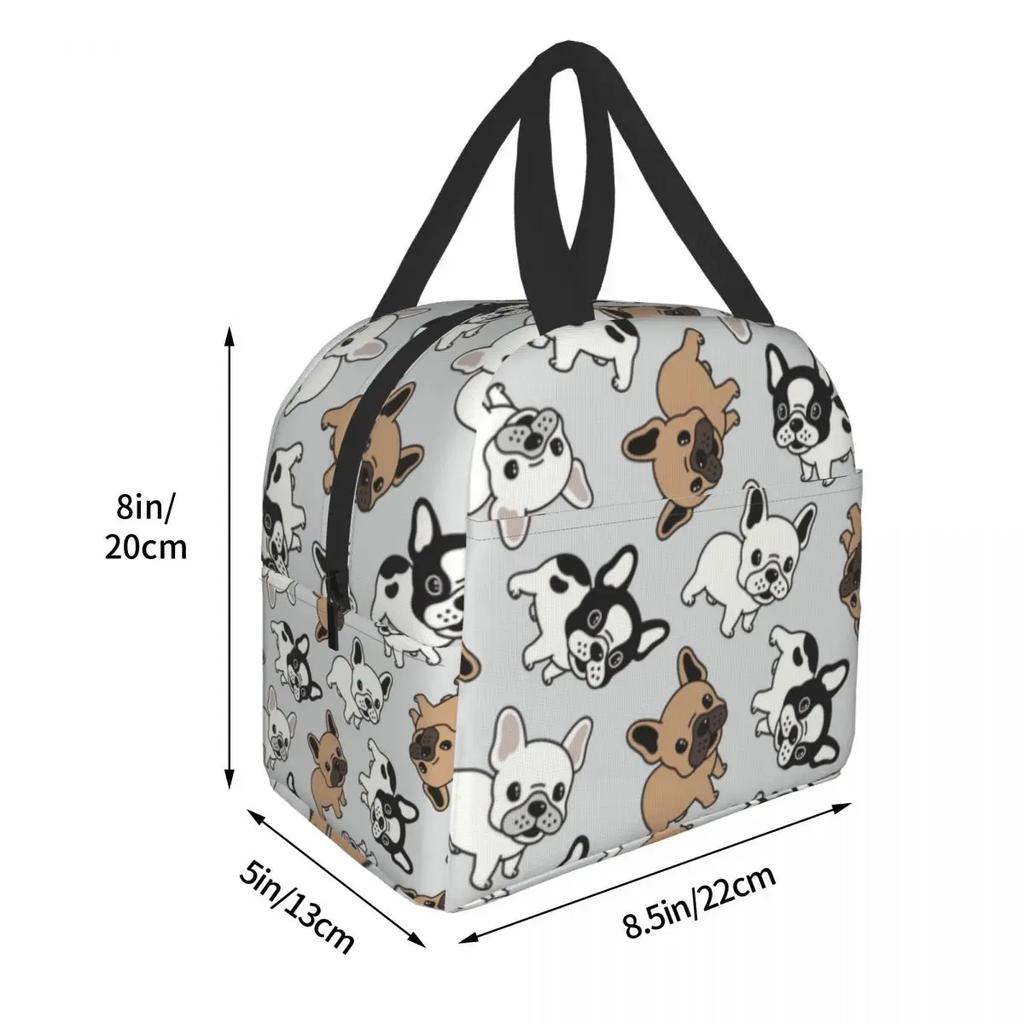 Frenchie Французский бульдог Утепленные сумки для обеда для женщин, любителей собак, многоразовый охладитель, термоконтейнер для еды, школьный ланч-бокс