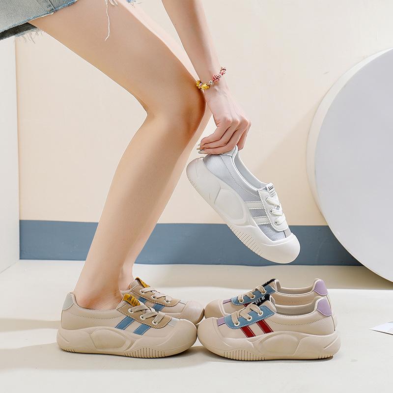 Модные высококачественные женские повседневные кроссовки на платформе для ходьбы, трендовые универсальные женские кроссовки, женская кожаная вулканизированная обувь Chaussure Femme