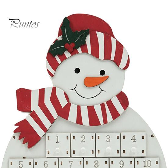 Mini Ornament Holder Wooden Santa Snowman Advent Calendar, 24-Day Countdown Box with Calendar Numbered Drawers, Christmas Tabletop Decor, Candy