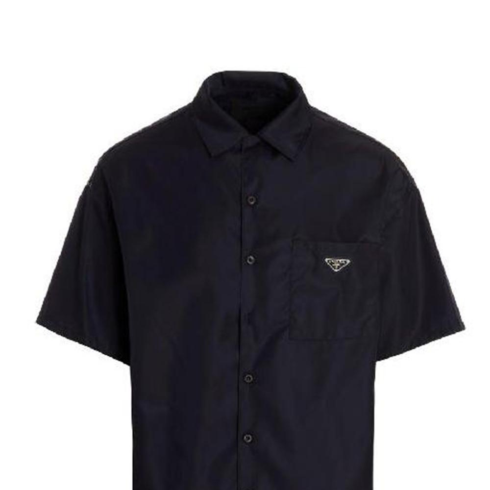 PRADA Shirts Men's Dark Blue Lapel Moderate Other SC608-1WQ8-F0SVF-05