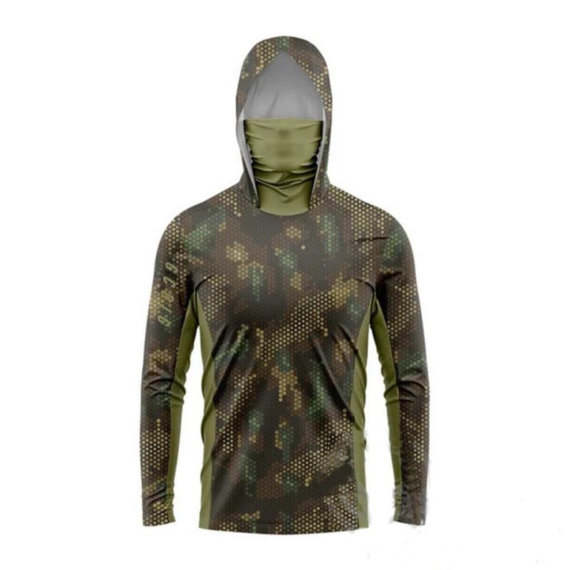 UV Protection Fishing Shirt With Hood Face Cover Quick Dry Breathable Long Sleeve Men Women Outdoor Angling