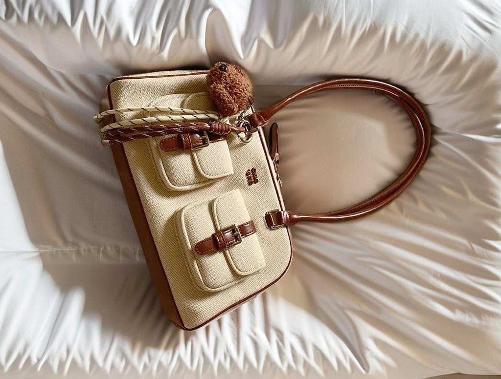 Сумка-подушка в стиле ретро из риса коричневого цвета 2024 года, новая летняя универсальная модная сумка через плечо