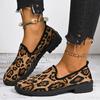 Fashion Ladies Shoes 2025 Brand Slip-on Women's High Heels Fashion Leopard Print Casual New Plus Size Light Comfortable Flat Low Heels