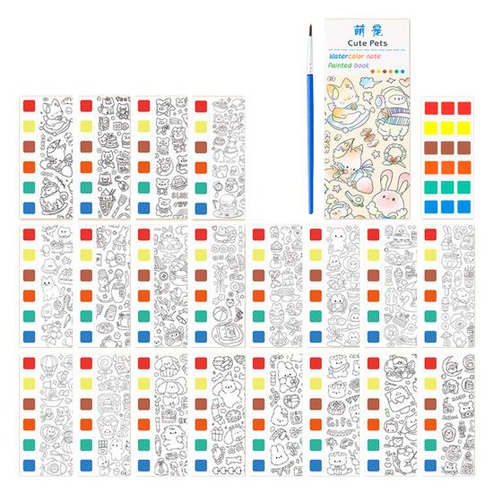 Акварельная книга для рисования Детская акварельная книга с 21 уникальным узором 6 ярких