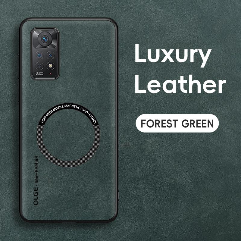 Magnetic Retro Leather Soft Case For Xiaomi Redmi Note 11S 11 Pro 4G 5G Global Version Wireless Charging Phone Case Cover