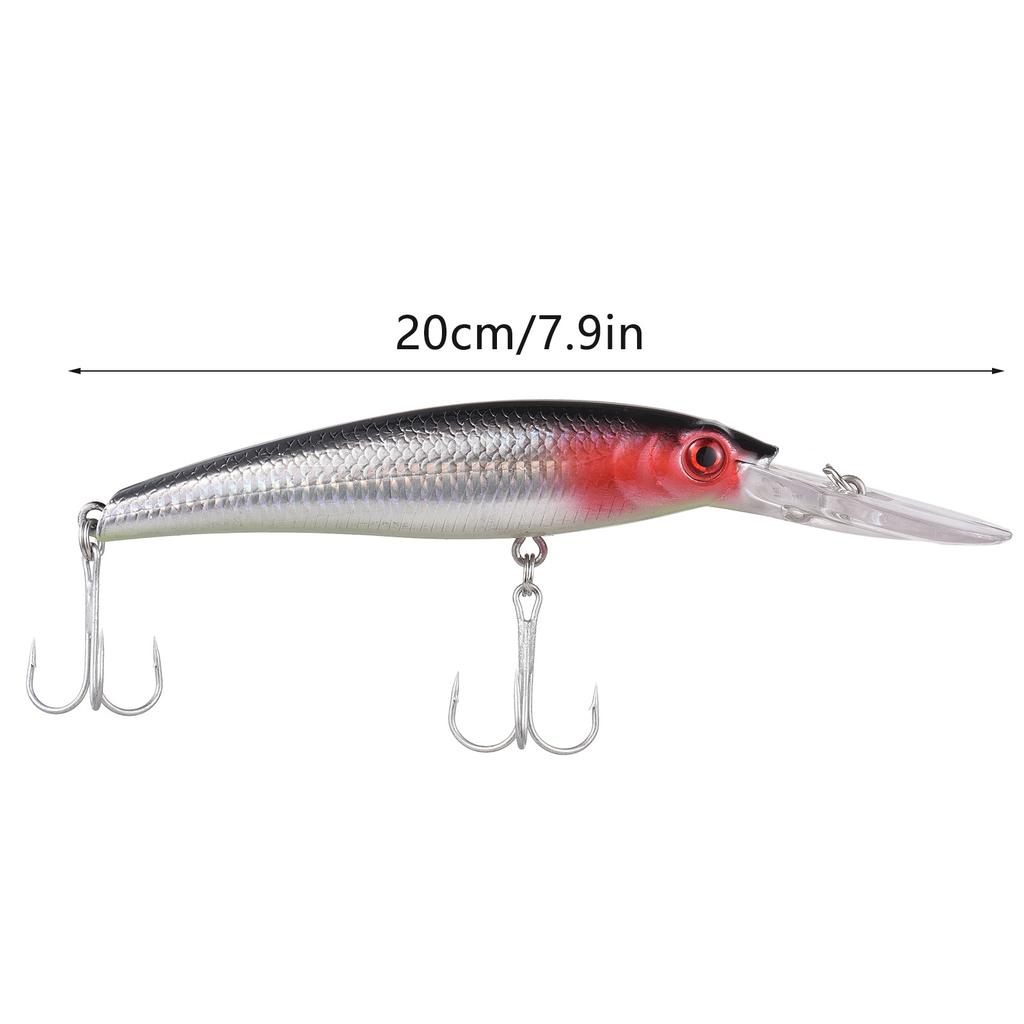Ultra Long Casting Fishing Lure 20cm Saltwater Sinking Minnow Fishing Bait Fishing Tackle 2 Hook Big
