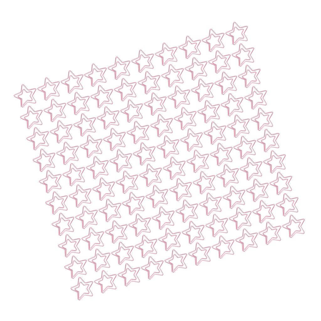 100PCS Paper Clips Cute Star Shape Metal Plating Bright Small Paperclips for Office School H