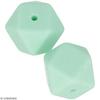 Hexagonal Silicone Beads - ARTEMIO - 17 Mm - Water Green - 2 Pcs