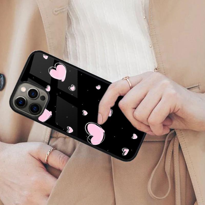 Cute Pretty Little White Heart Magnetic Phone Case For APPLE iPhone 17 Air 16 14 13 12 Pro Max 15 Plus Charge MagSafe Cover