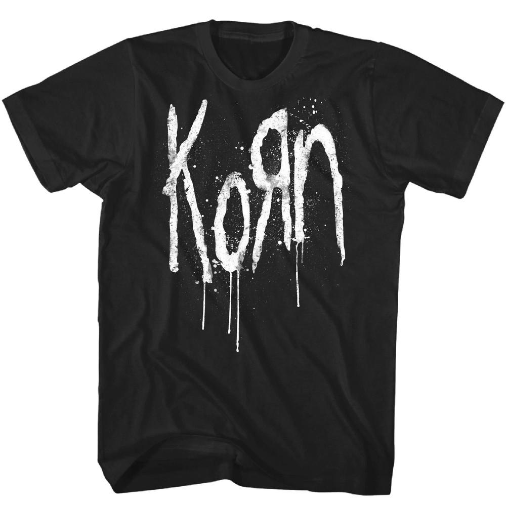 Мужская футболка Korn с логотипом-каплей Музыка Рок-н-ролл Классическая футболка группы Новая Черная Унисекс Футболка