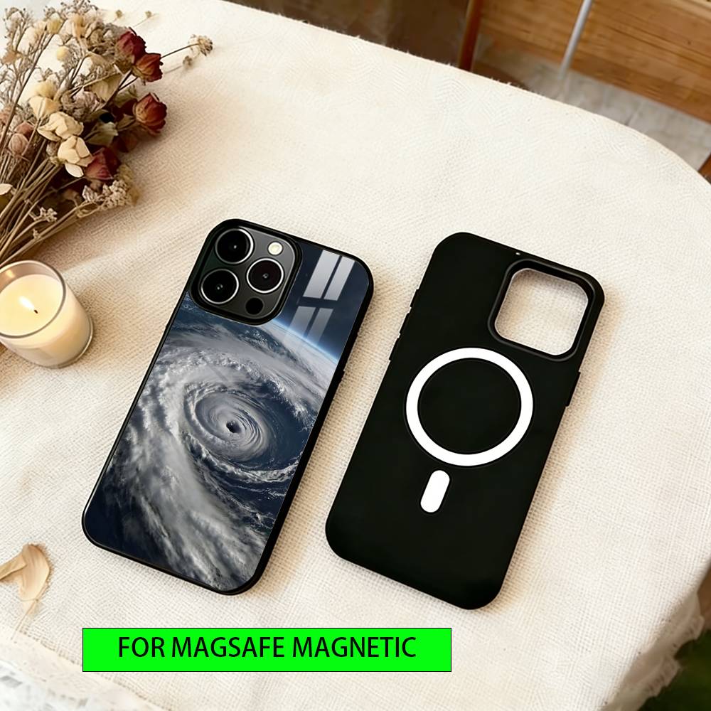 Чехол для телефона с изображением стихийных бедствий для iPhone 17, 16, 15, 14, 13, 12, 11 Plus, Pro, магнитный, для беспроводной зарядки Magsafe