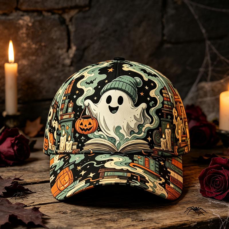 D print Halloween baseball cap women's spring and summer sunshade sun protection cap American style versatile fashion hat sun protection