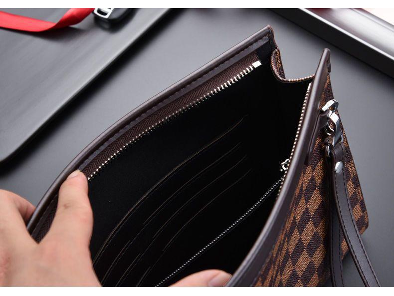 Мужской деловой клатч и косметичка с клетчатым принтом 2025