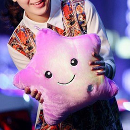 Twinkle Star Pillow Stuffed Star LED Light Up Cushion Glowing Star Throw Pillow Night Light Kids Sensory Plush Toy for Children