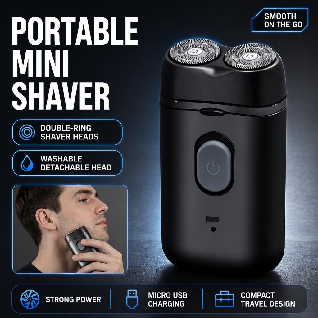 Men's Electric Portable Shaver, Double Headed Shaver, Multi Functional USB Charging Shaver