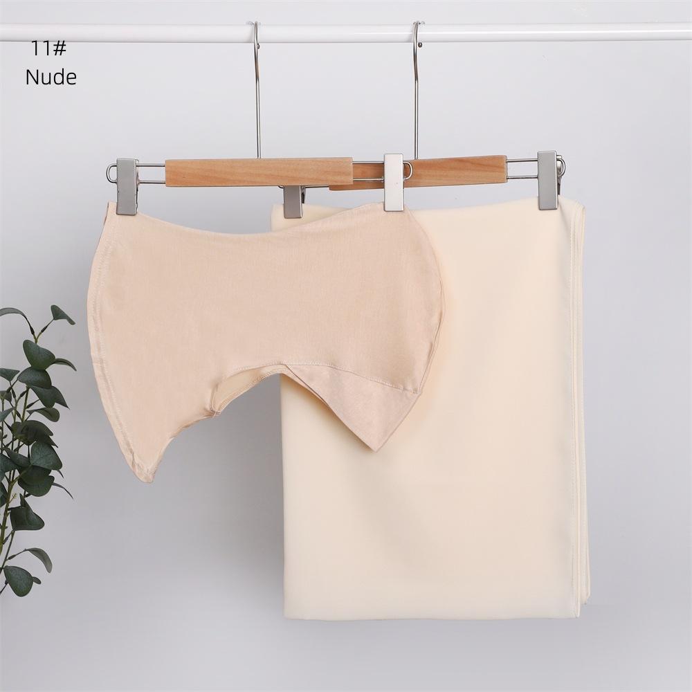 Elegant Elastic Instant Hijab Solid Color Chiffon Hijab Set Women's Modal Pullover Bandana Thin Breathable Soft Cozy Scarf