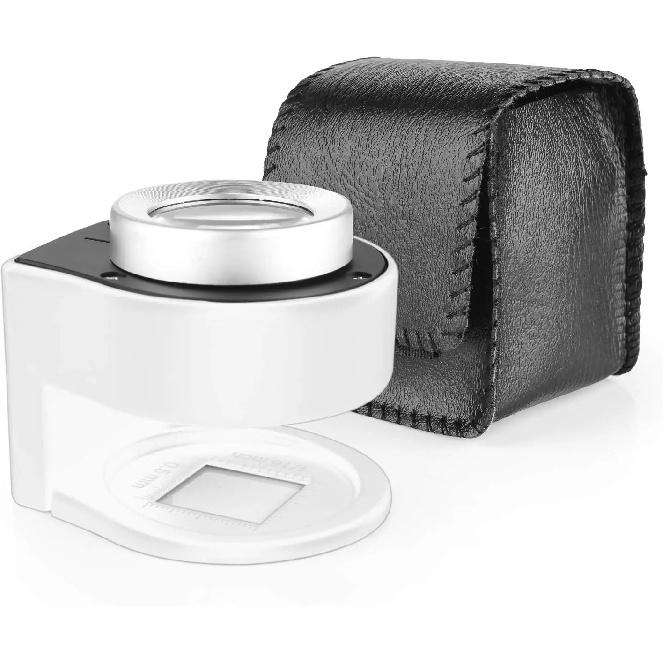 30X Coin Jewelry Loupe Magnifier with LED UV Light Desktop Portable Metal Scale Magnifing Glass For Textile Tool Currency Stamps