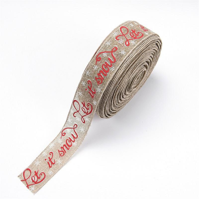 6,3 см льняная рождественская лента для упаковки подарков, рождественских елок, ленты для сделай сам, венок, банты, снеговик, веревка, украшение 2025 Navidad