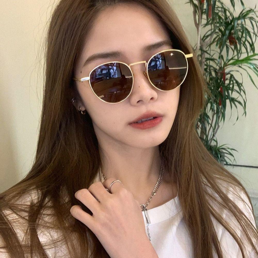 UV Protection Round Frame Sunglasses Punk Vintage Eyewear Cool Ins Sunglasses Female