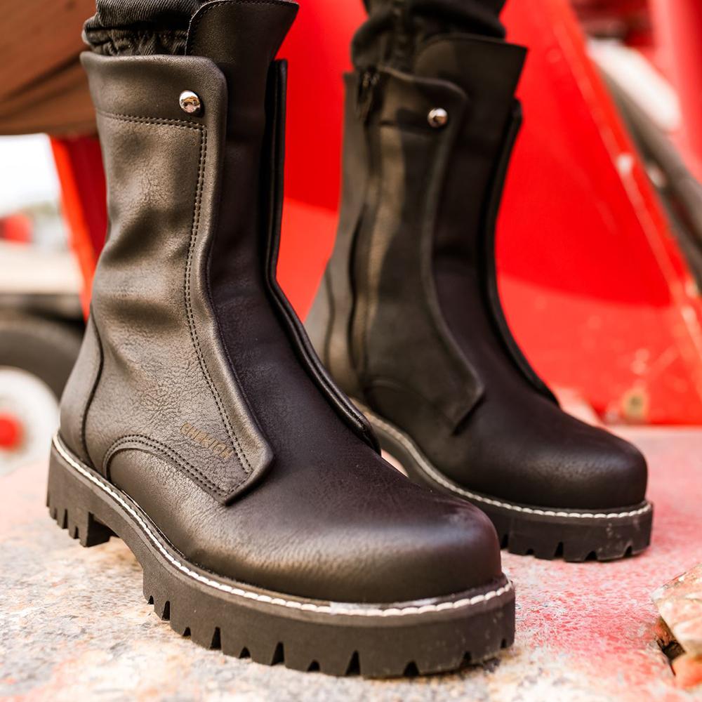 Chekich Мужская обувь, ботинки, замшевые, черные, зимние, без шнуровки, модные уличные туфли высокого качества, удобные, в итальянском мужском стиле, новинка CH027